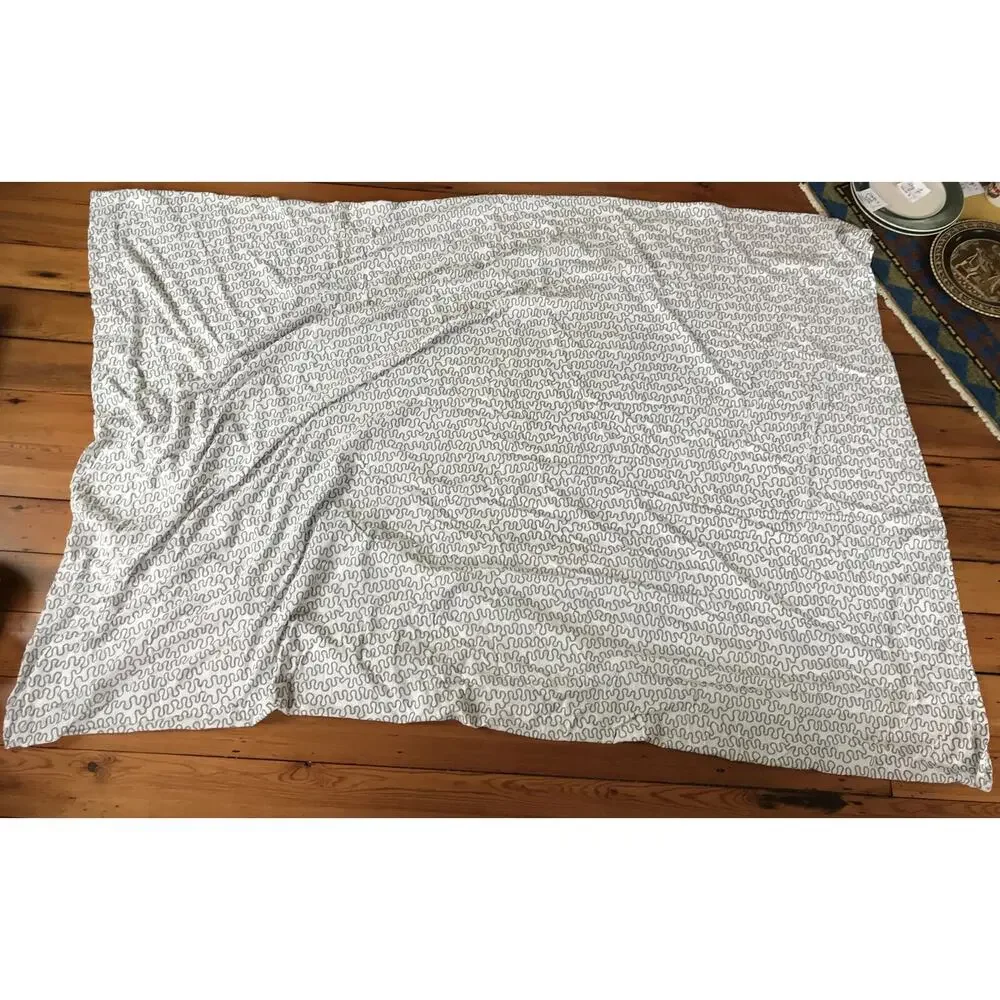 IKEA Krakris White Gray Squiggle Pattern Geometric 100% Cotton Twin Duvet Cover